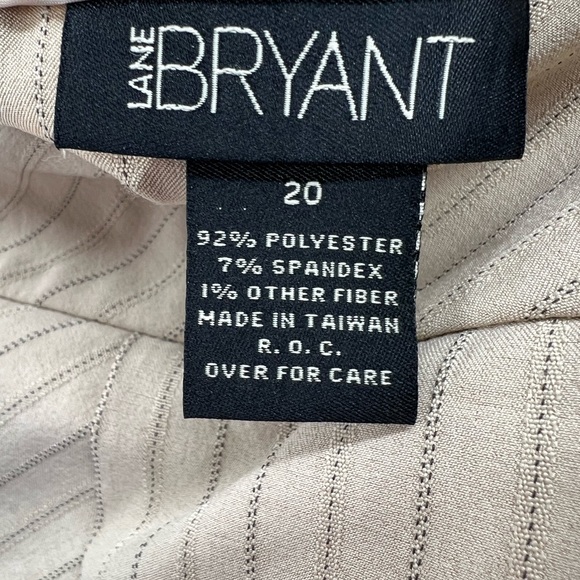 Lane Bryant 20 plus pinstripe neutral mini skirt tan black office casual - Picture 4 of 6